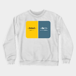 Coding Cards, Colorful Graphics Filled With HTML Coding Jokes Crewneck Sweatshirt